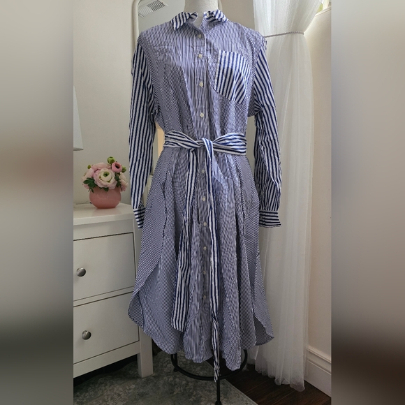 Lauren Ralph Lauren Dresses & Skirts - NWT Ralph Lauren Blue & White Striped Shirt Dress Sz. 16W
